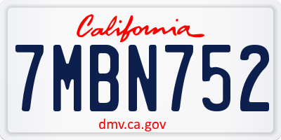 CA license plate 7MBN752