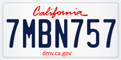 CA license plate 7MBN757