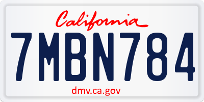 CA license plate 7MBN784