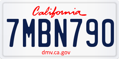 CA license plate 7MBN790