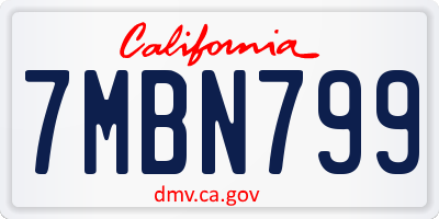 CA license plate 7MBN799