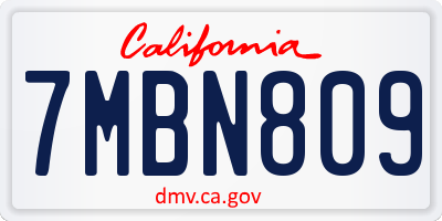 CA license plate 7MBN809