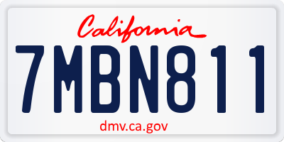 CA license plate 7MBN811