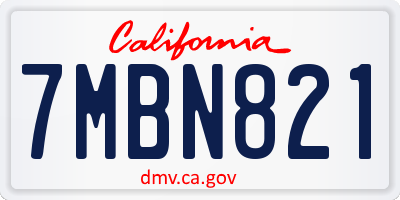 CA license plate 7MBN821