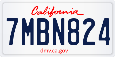 CA license plate 7MBN824