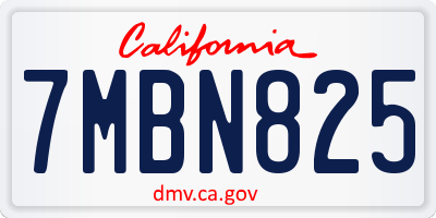 CA license plate 7MBN825