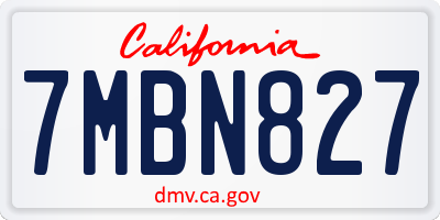 CA license plate 7MBN827