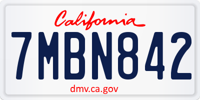 CA license plate 7MBN842