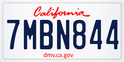 CA license plate 7MBN844