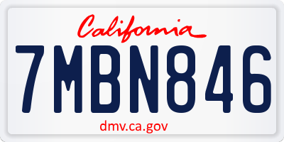 CA license plate 7MBN846