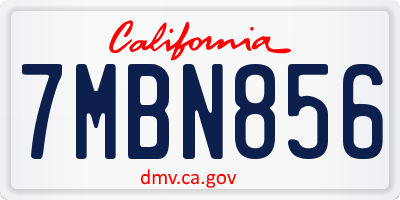 CA license plate 7MBN856