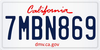 CA license plate 7MBN869