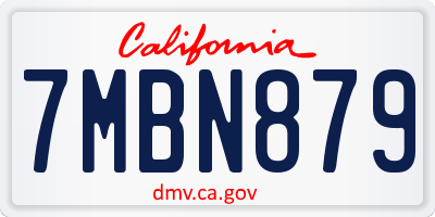 CA license plate 7MBN879