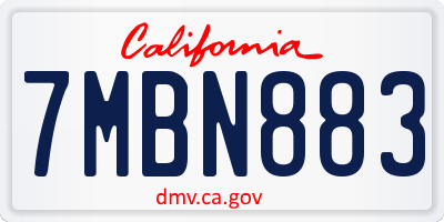 CA license plate 7MBN883