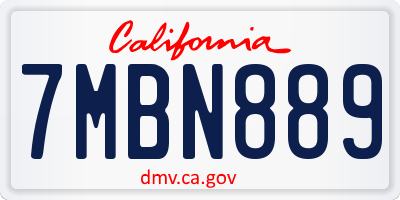 CA license plate 7MBN889