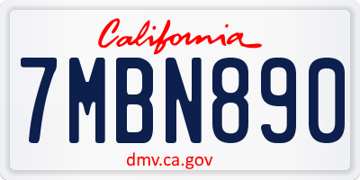 CA license plate 7MBN890