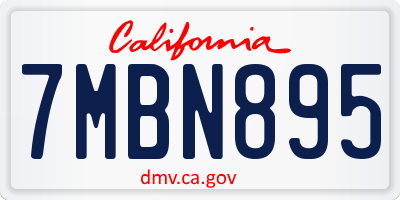 CA license plate 7MBN895
