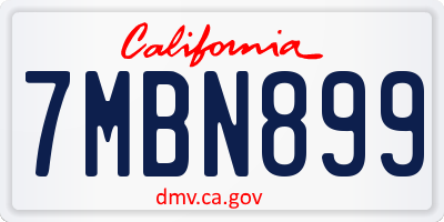 CA license plate 7MBN899
