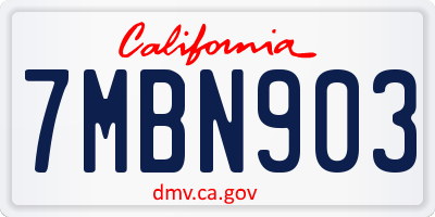 CA license plate 7MBN903