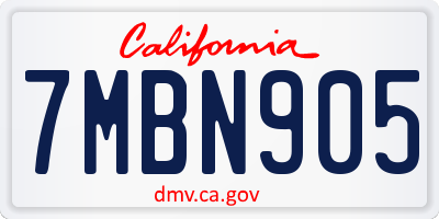 CA license plate 7MBN905
