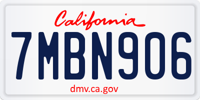 CA license plate 7MBN906