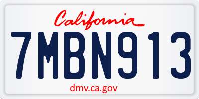 CA license plate 7MBN913