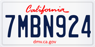 CA license plate 7MBN924