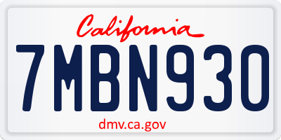 CA license plate 7MBN930