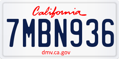 CA license plate 7MBN936