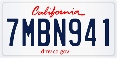 CA license plate 7MBN941