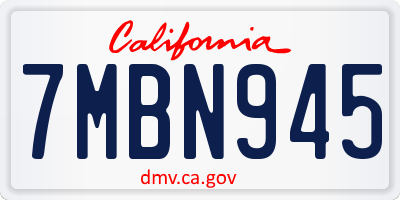 CA license plate 7MBN945