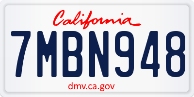CA license plate 7MBN948