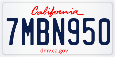 CA license plate 7MBN950