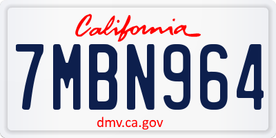 CA license plate 7MBN964