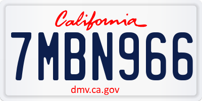 CA license plate 7MBN966