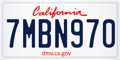 CA license plate 7MBN970