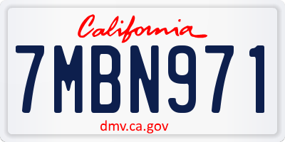 CA license plate 7MBN971