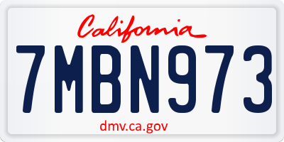CA license plate 7MBN973