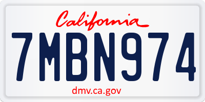 CA license plate 7MBN974