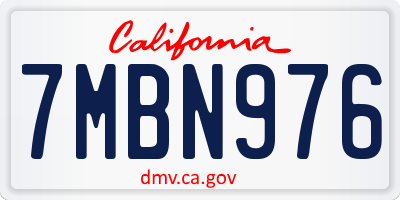 CA license plate 7MBN976