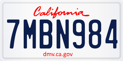CA license plate 7MBN984