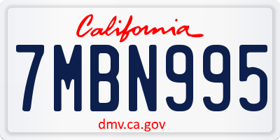 CA license plate 7MBN995