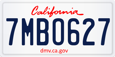 CA license plate 7MBO627