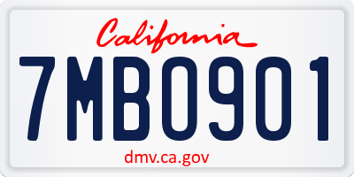CA license plate 7MBO901