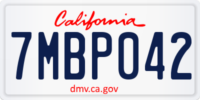 CA license plate 7MBP042