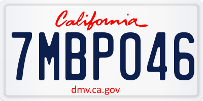 CA license plate 7MBP046