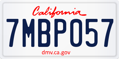 CA license plate 7MBP057