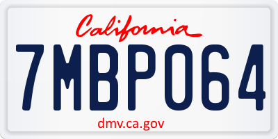 CA license plate 7MBP064