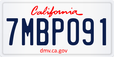 CA license plate 7MBP091