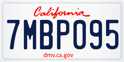 CA license plate 7MBP095